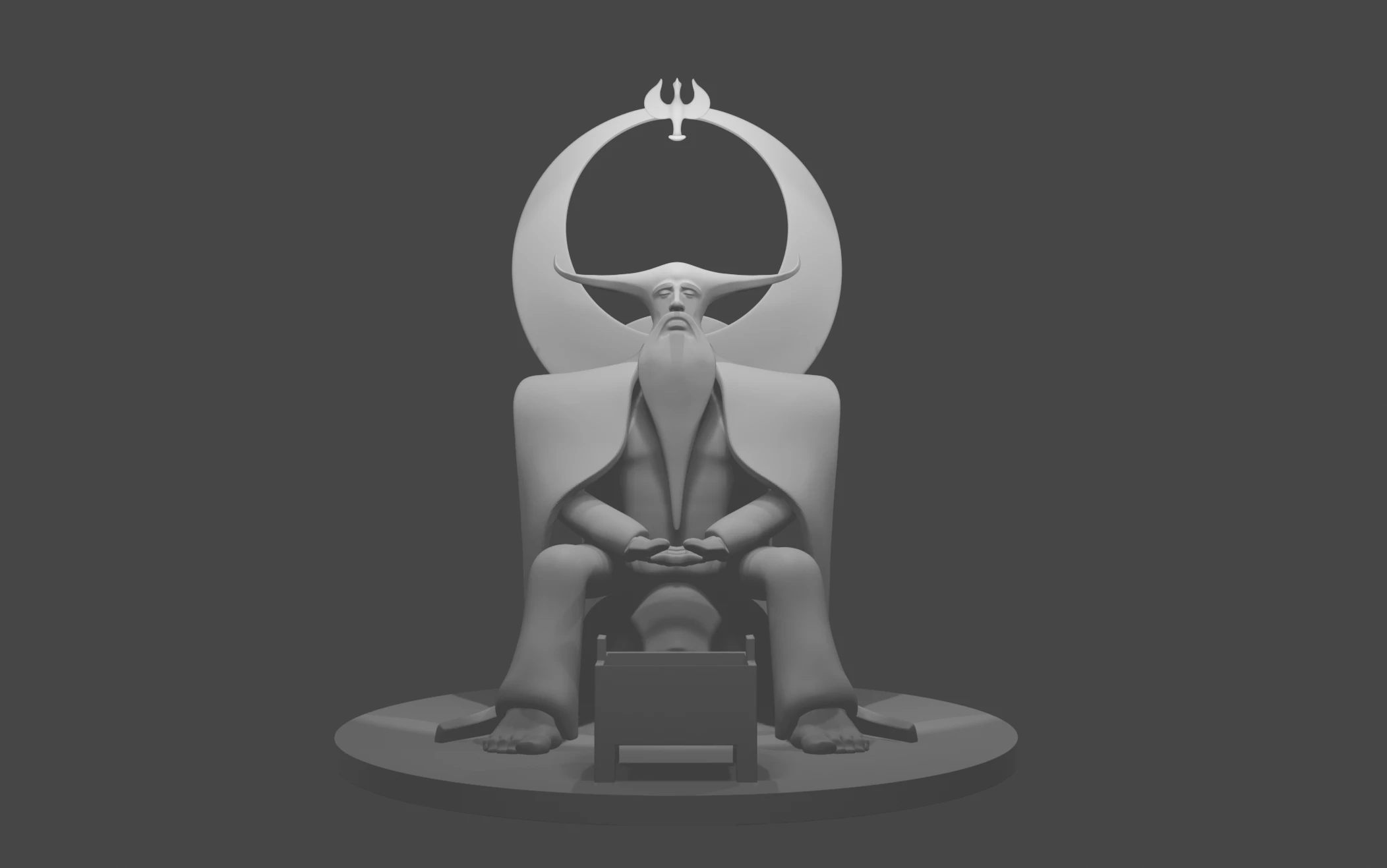 Seated Yandi visualization with horns and a ritual vessel