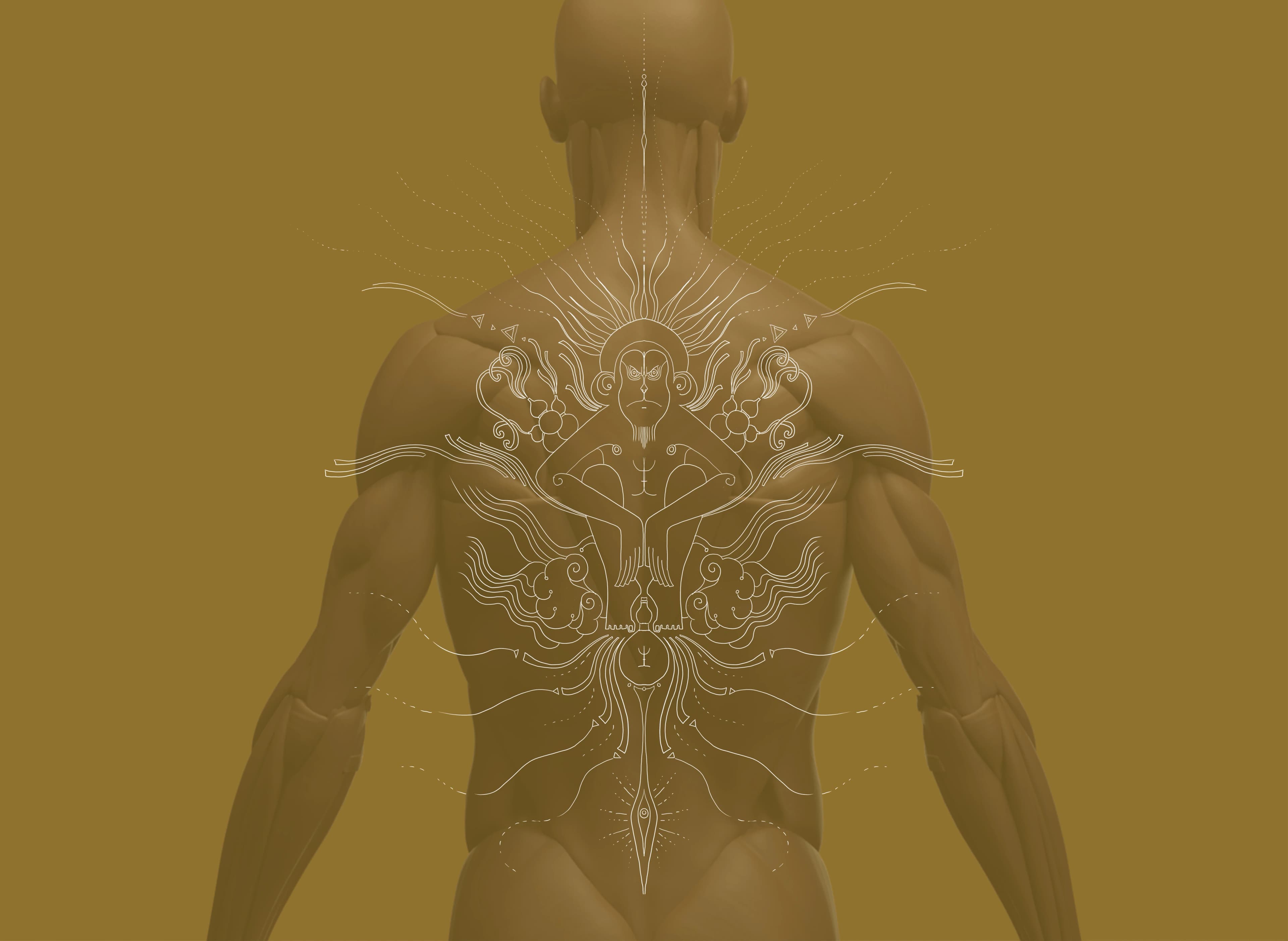 Xingxing totem visualized across a human back