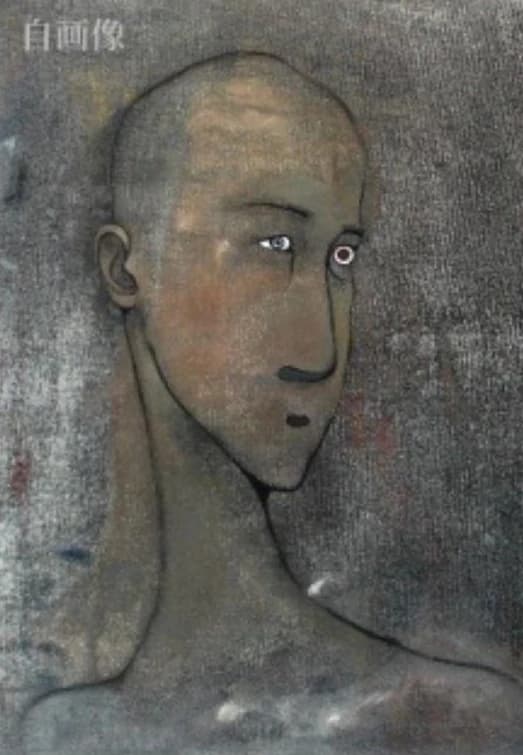 Self-portrait against a dark ground